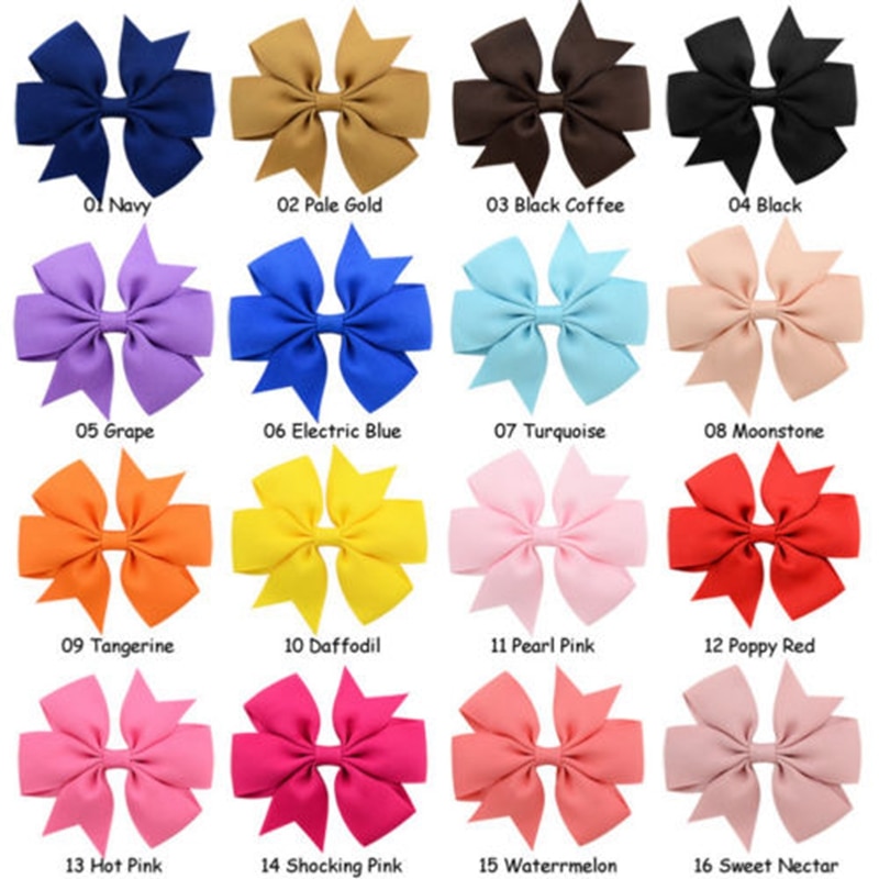 40 piezas encantador niñas cinta de Clip para cabello bebé niños Bowknot pelo Pin lindo colorido