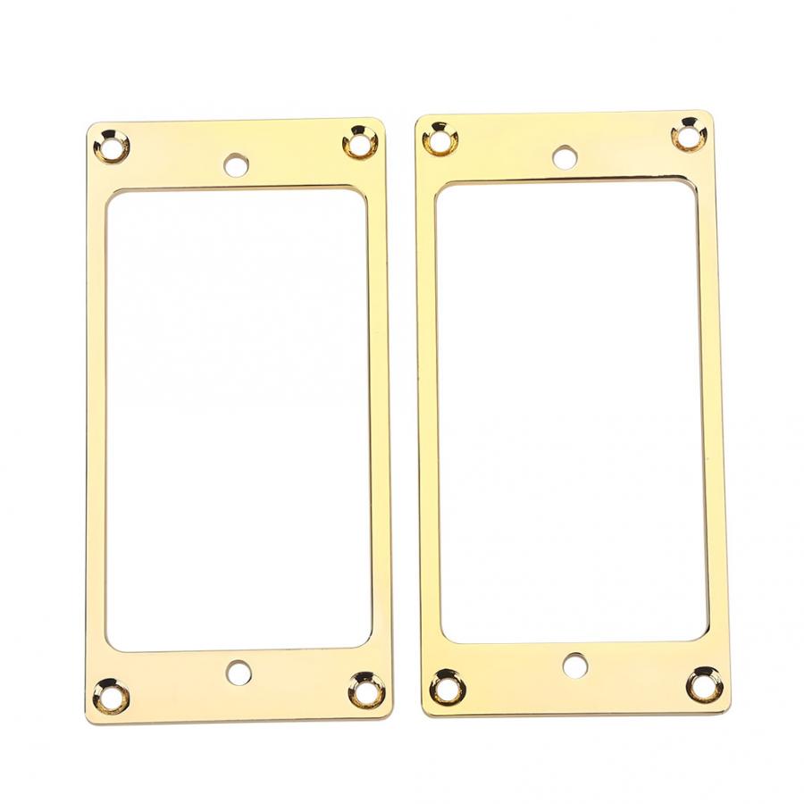 2 uds. De anillo de pastilla de guitarra eléctrica, Marco con anillos de montaje para pastilla Humbucker, de Metal dorado/plateado/Negro, 92mm x 46mm: Gold