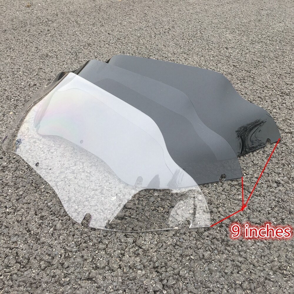 9" Motorcycle Black Smoke Clear Tint Windshield Windscreen Case Fits For Harley Touring Road Glide FLTR 1998