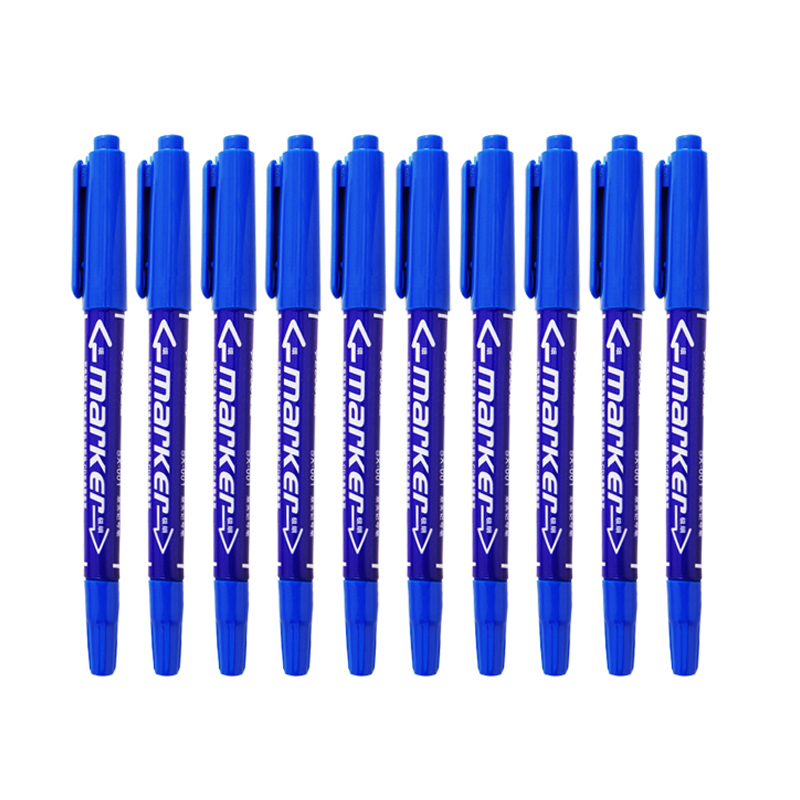 Rotuladores de arte permanentes de doble punta, punta fina, impermeables, aceitosos, tinta negra, roja, azul, pintura, suministros escolares y de oficina, 10 Uds.: Rosa