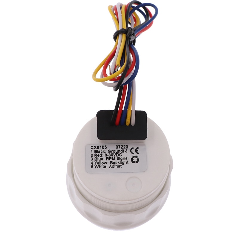 Tacómetro de 0 a 3000 RPM y 52mm con reloj de arena LCD, medidor de Tacho a prueba de agua de 4000 RPM y 7000RPM con luz trasera roja para yates y barcos