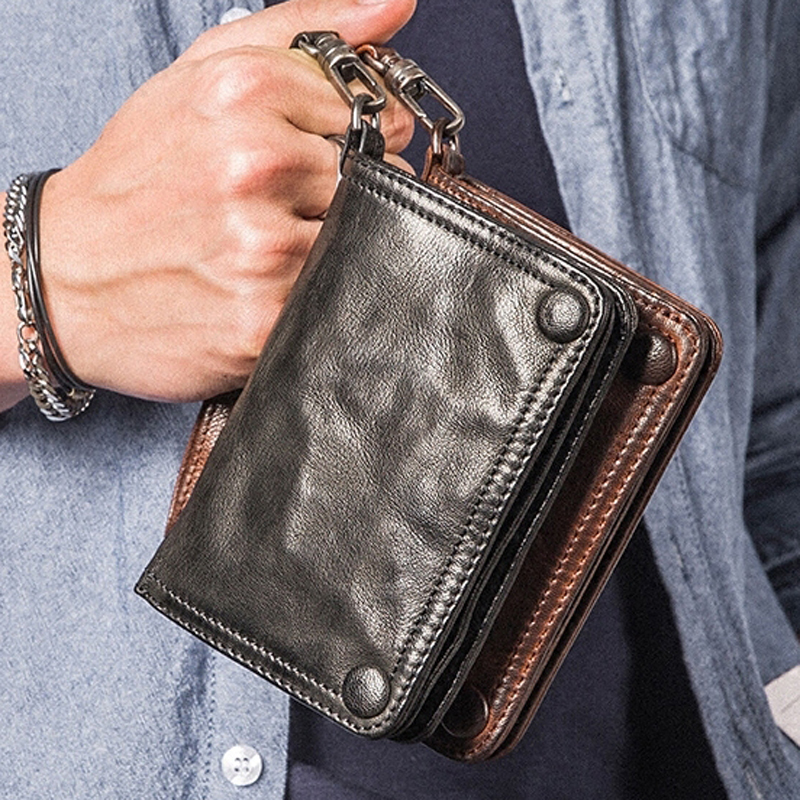Echtes Leder Männer Brieftasche Kupplung Geldbörse Männlichen Bifold Geld Clips mit Haspe große kapazität Karte Brieftasche Kurze W/Postleitzahl Tasche