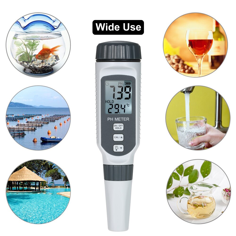Medidor de del agua Digital TDS PH ABS, medidor automático de PH, humedad del suelo, multifunción, para agua de Acuario y piscina, 0,0 ~ 14,00ph