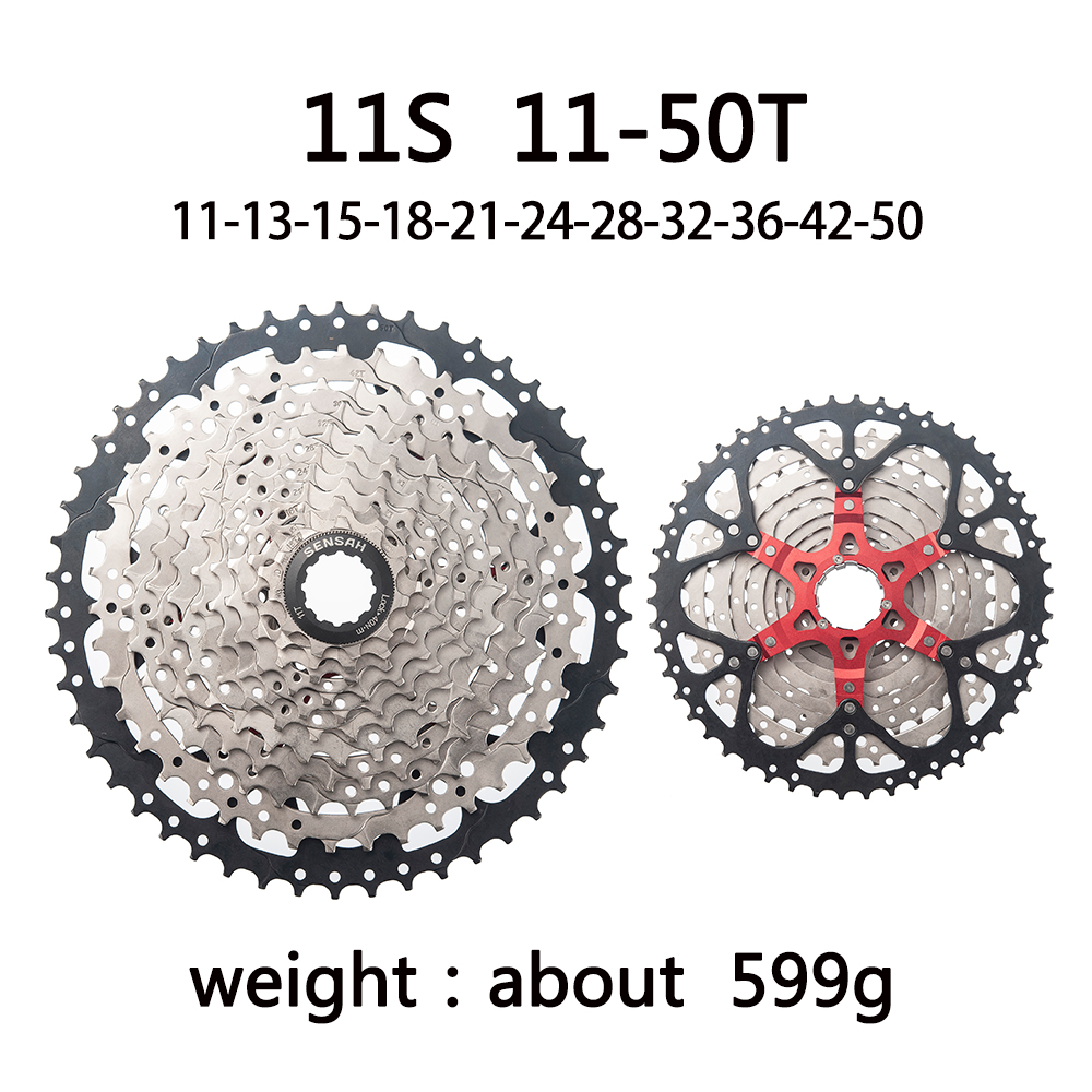 SENSAH Rower górski 8 9 10 11 12 Speed Velocidade Kaseta rowerowa MTB Freewheel Sprocket 40T 42T 46T 50T 52T dla HG HUB: Jasne