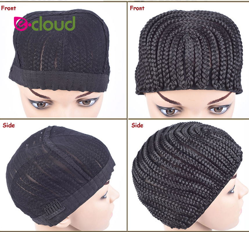 Hair Tools Cornrow Wig Caps For Making Wigs With Combs Adjustable Black Crochet Braided Weaving Cap Lace Elastic Hairnet