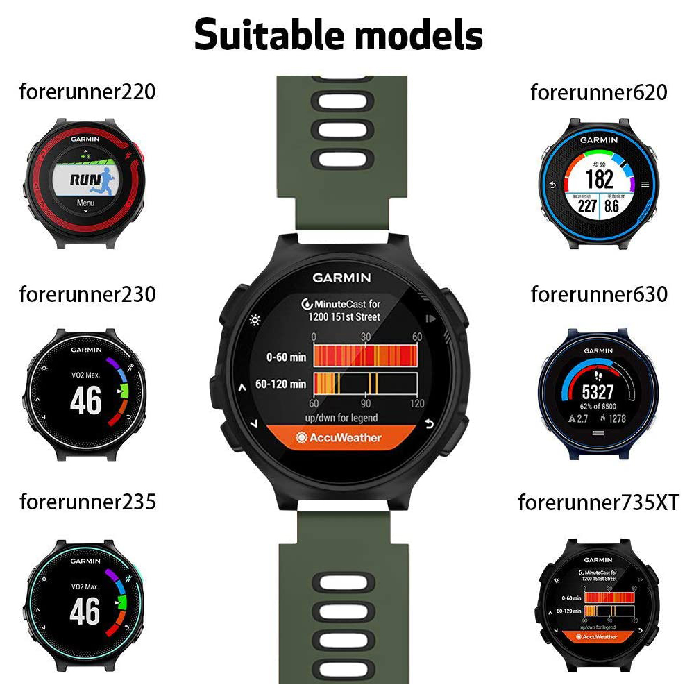 Correas de silicona para reloj inteligente Garmin Forerunner 735XT, pulsera de repuesto para Forerunner 220/230/235/620/630