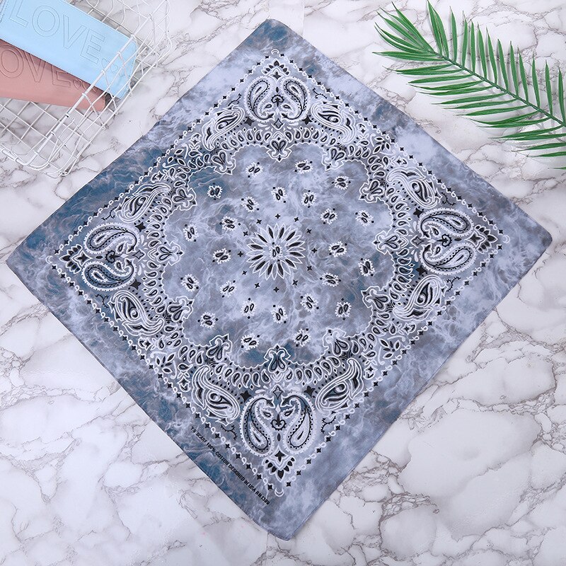 55*55cm Gradienten binden-Färben Ethnischen Bandana Taschentuch Blumen- drucken Baumwolle Quadrat Schal Stirnband Hüfte-hüpfen Armbinde Kopf wickeln: 7