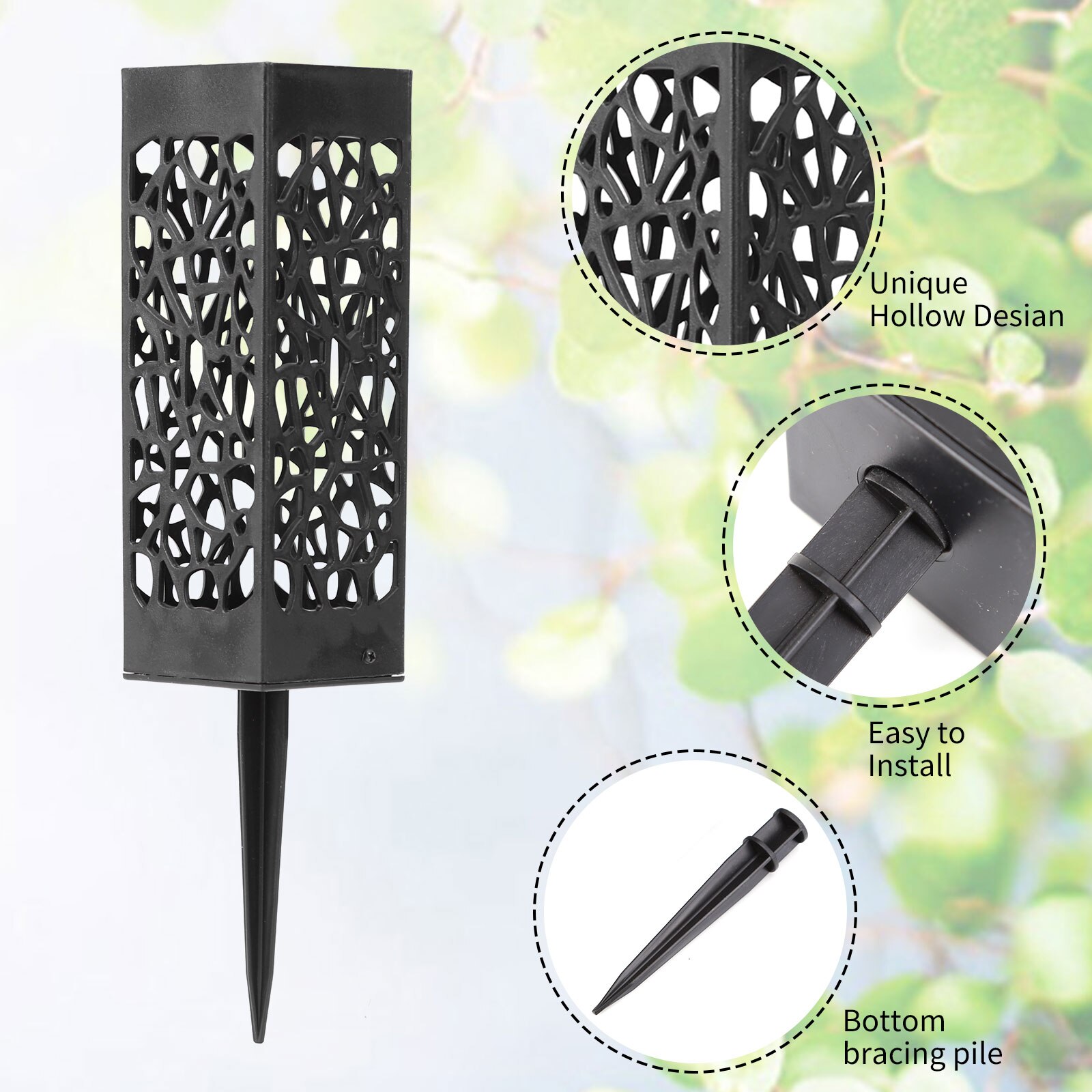 Memorial Cemetery Grave Vase Plastic Hollow Flower Hold Floral Holder Graves Decorations with Spikes Graveyard Conical