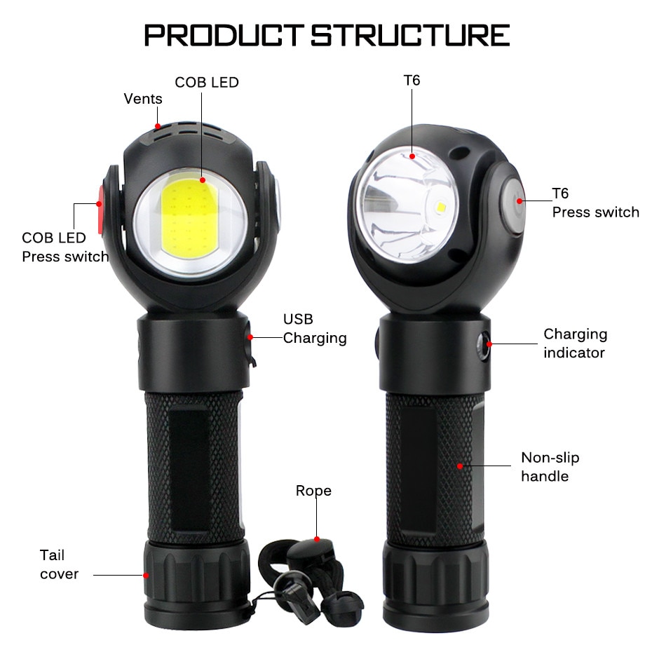 Luzes de trabalho portátil máquina led cob luz gooseneck industrial lâmpada oficina com base montagem magnética lampen industrie d4