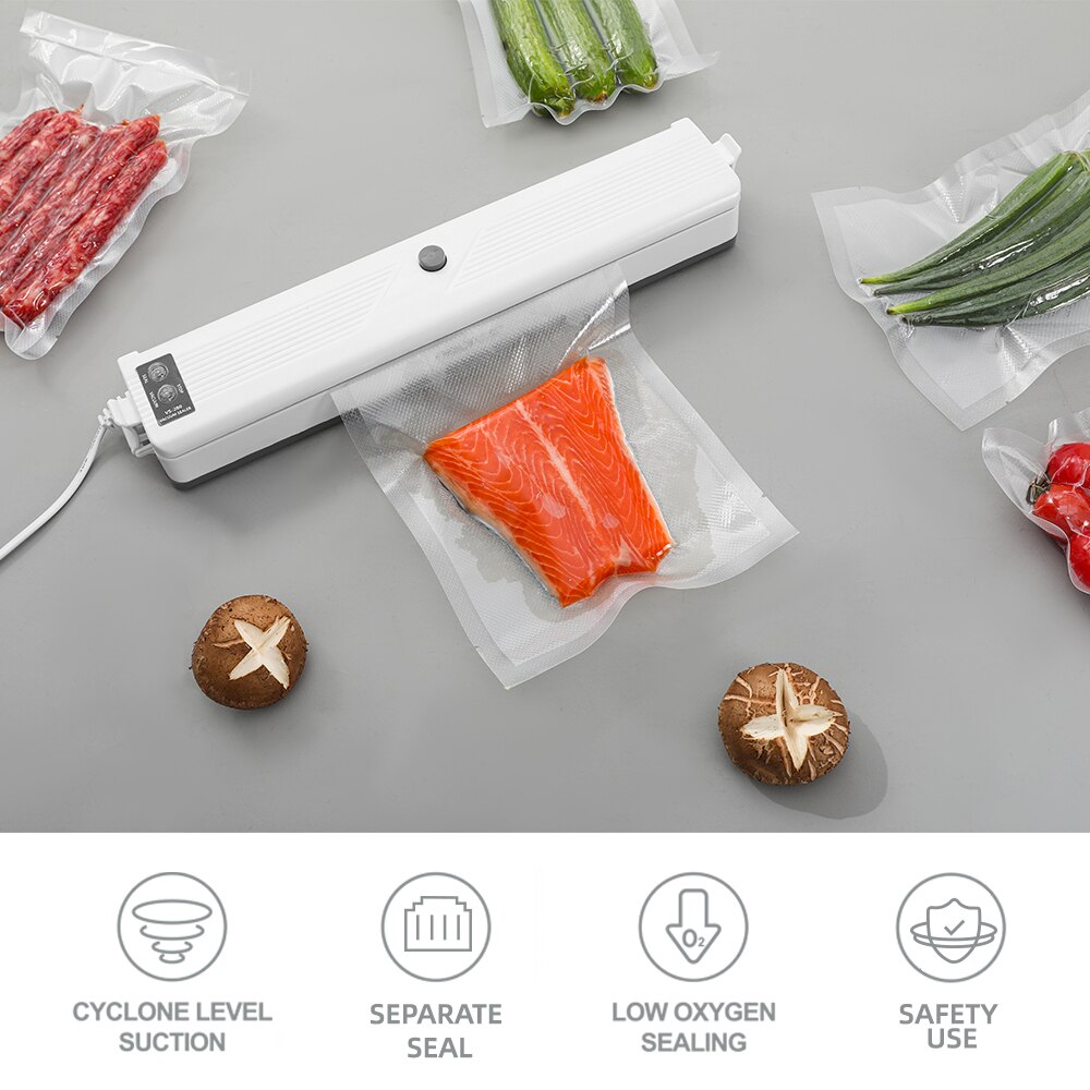 Rospec-sellador eléctrico de alimentos al vacío para el hogar, máquina de sellado al vacío para almacenamiento de alimentos, incluye 12 bolsas de embalaje gratis, 220V