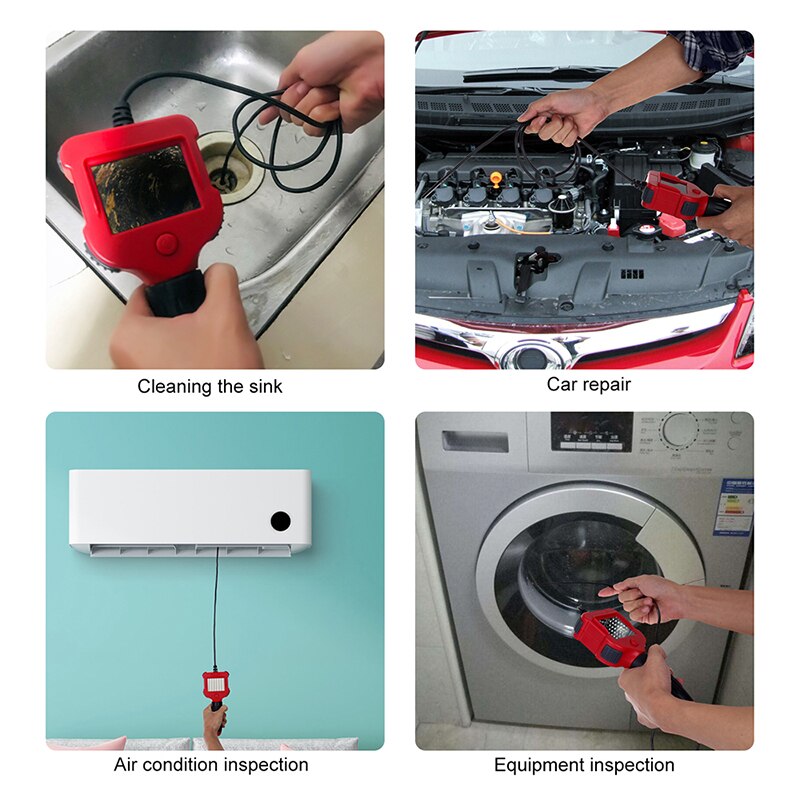 5.5mm Digital Inspection Camera Unique 2.4 inch HD IPS Screen 6 LEDs LCD Borescope IP67 Waterproof Snake Tube Camera