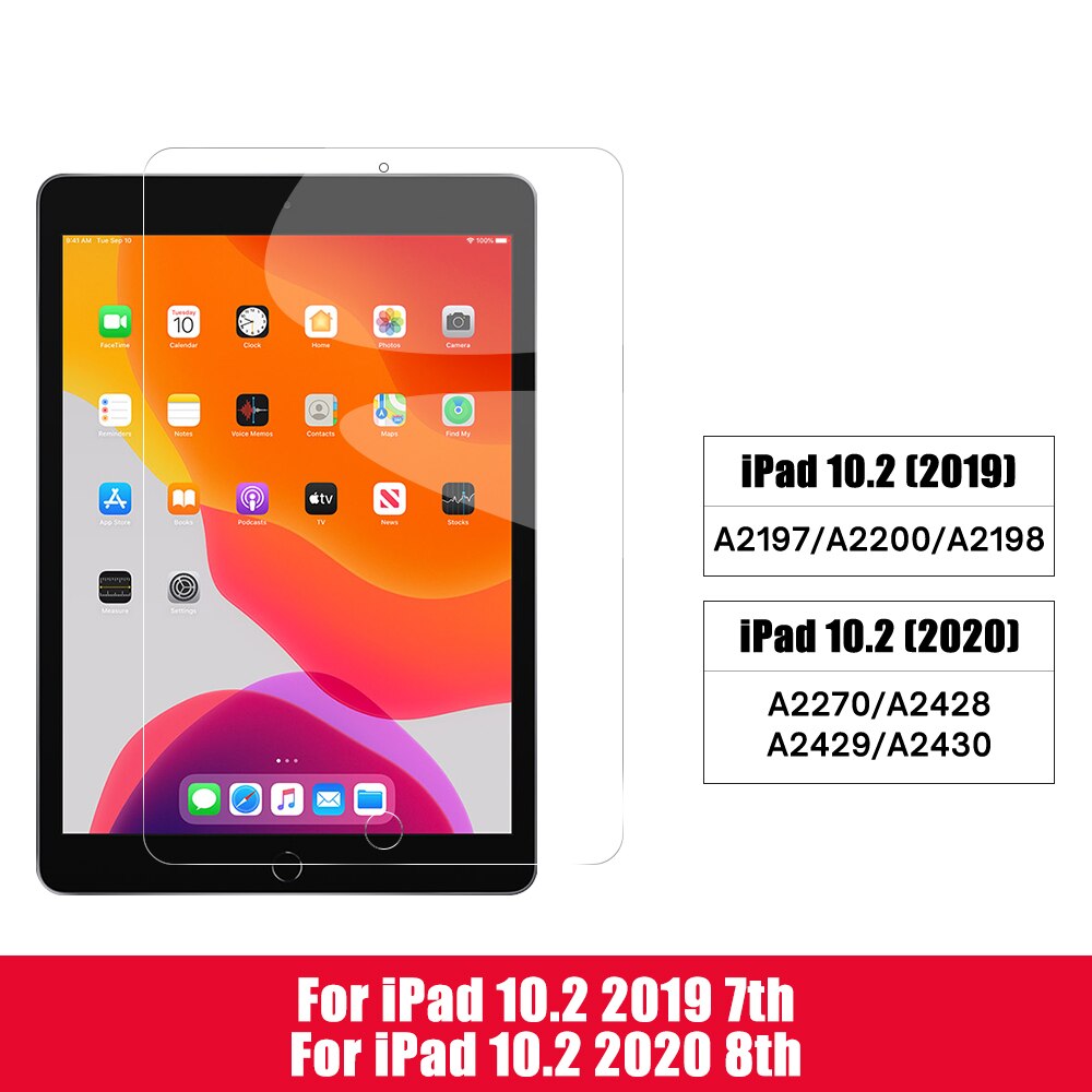 2 stk for ipad 10.2 ipad pro 11 air 3 10.5 skjermbeskytter herdet glass for 9.7 7.9 2 3 4 5 6 7th mini 2 3 4 5: For ipad 10.2 7 8th