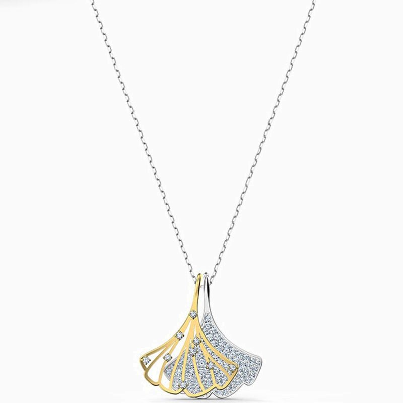 SWA Ginkgo Leaf STUNNING GINKO Necklace Set, Give Girlfriend Birthday Valentine's Day: 5515462