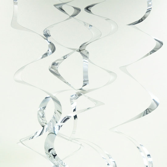 FUNNYBUNNY Levendige Regenboog Plastic Swirl Decoraties, 5 Stuks, Gemaakt van Plastic, Regenboog, 35.4": Silver