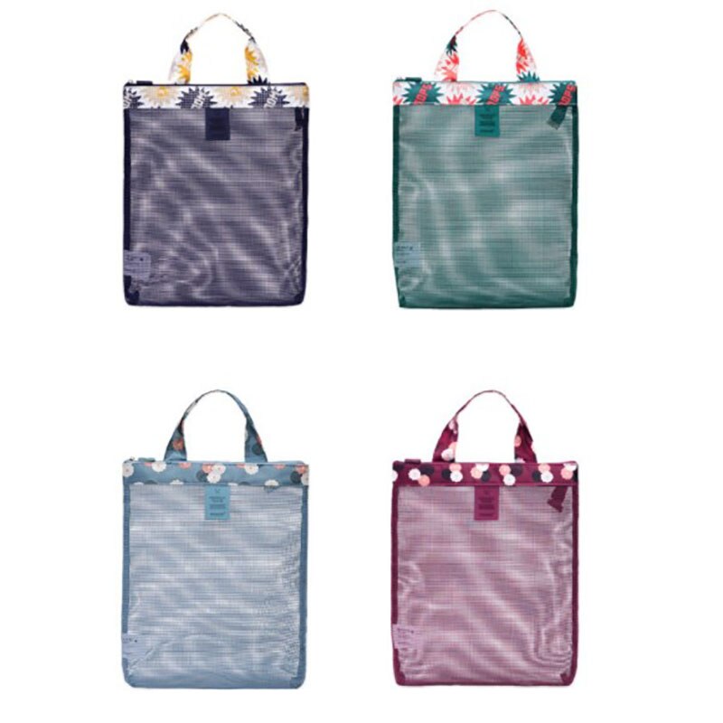 Bolso para natación de malla para mujer, bolsa de cosméticos, bolsa de playa de verano, portátil, juguetes pelota de playa, funda, bolso para natación