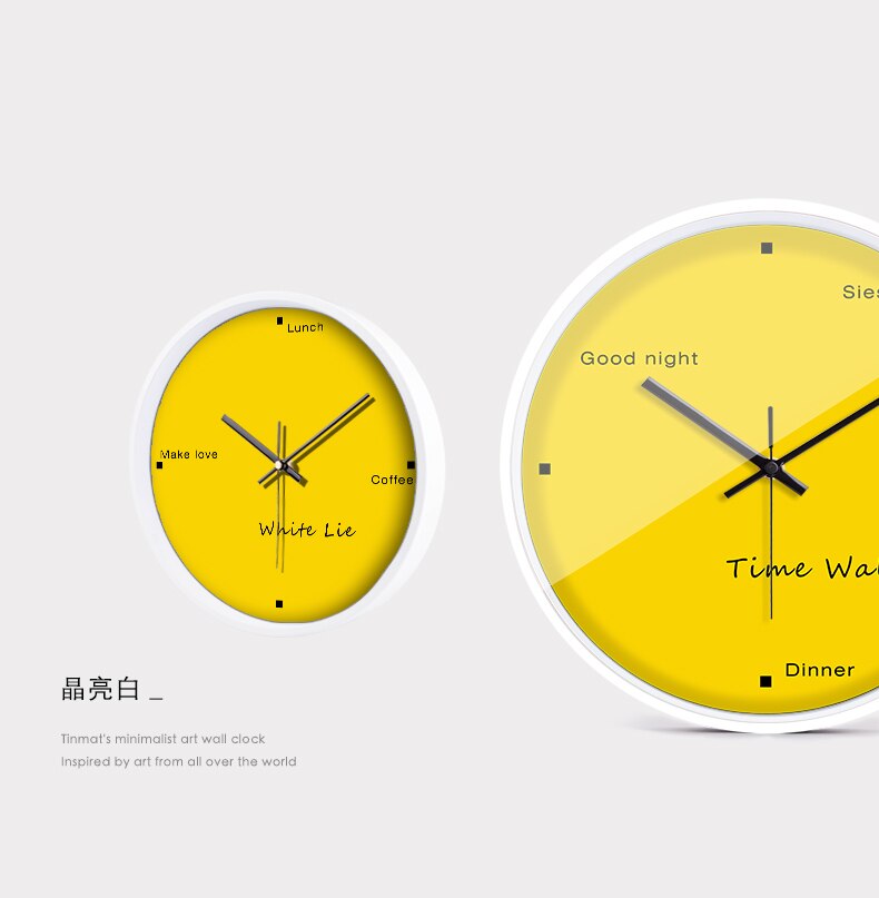 Nordic Digital Wall Clocks Living Room Silent Quartz Clocks Bedrooms Yellow Wall Clocks Relojes De Pared Home Decor Bb50wc