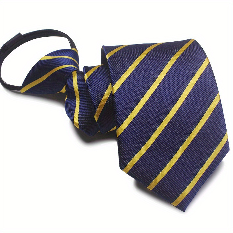 Easy Pull Polyester Lazy Tie1pc 7cm/2.75inch Convenient Tie Business Casual: black