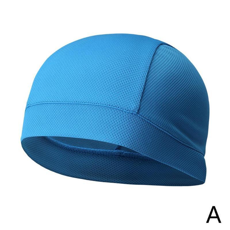 Heren dames snel drogende zweet afvoerende muts rekbare fietsmuts schedel schedel muts bandana helm voering hoed voor buitensporten: Blauw