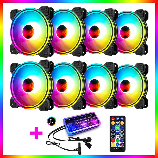 COOLMOON light X 12cm chassis fan RGB multi-layer luminous mute LED desktop chassis cooling fan