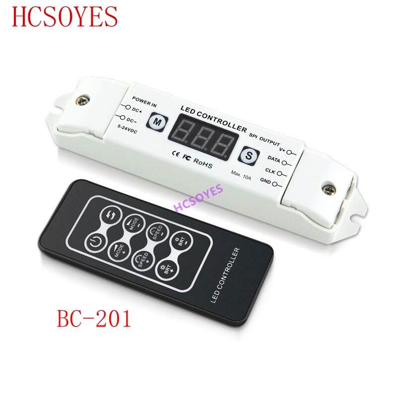 BC-201 DC5V 12V 24V LED Pixel SPI Strip Controller Digital Addressable Control 2801 2811 2812 6803 8806 IC Tape Strip Lights