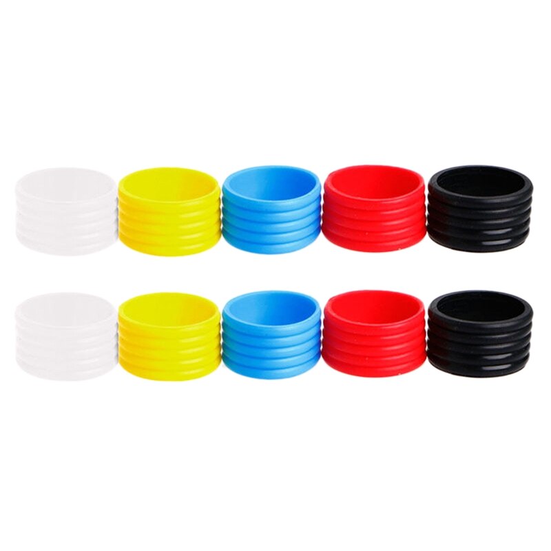 10 Pcs Tennis Racket Handle'S Silicone Ring Tennis Racket Grip Use Various Colors: Default Title