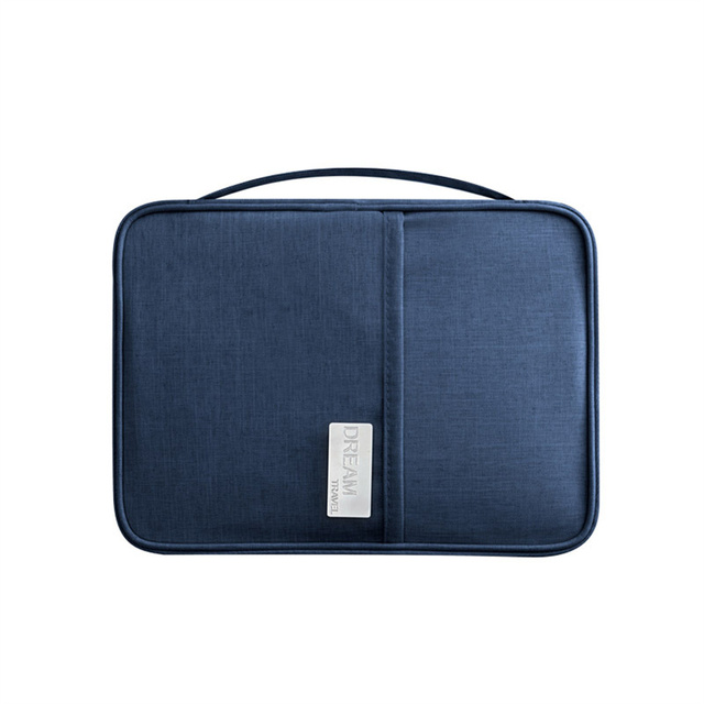 Porta pasaporte a prueba de agua, Cartera de viaje para tarjetas de crédito grandes, organizador, accesorios de viaje, bolsa para documentos, tarjetero, 2022: Navy blue-L