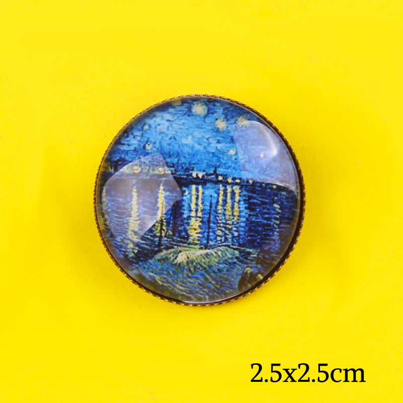 Hermoso Paisaje pintura insignias de Epoxy para mochila broches Pin insignias para pinzas para ropa para mochilas Placa de de la joyería de DIY: HZ0457XZ