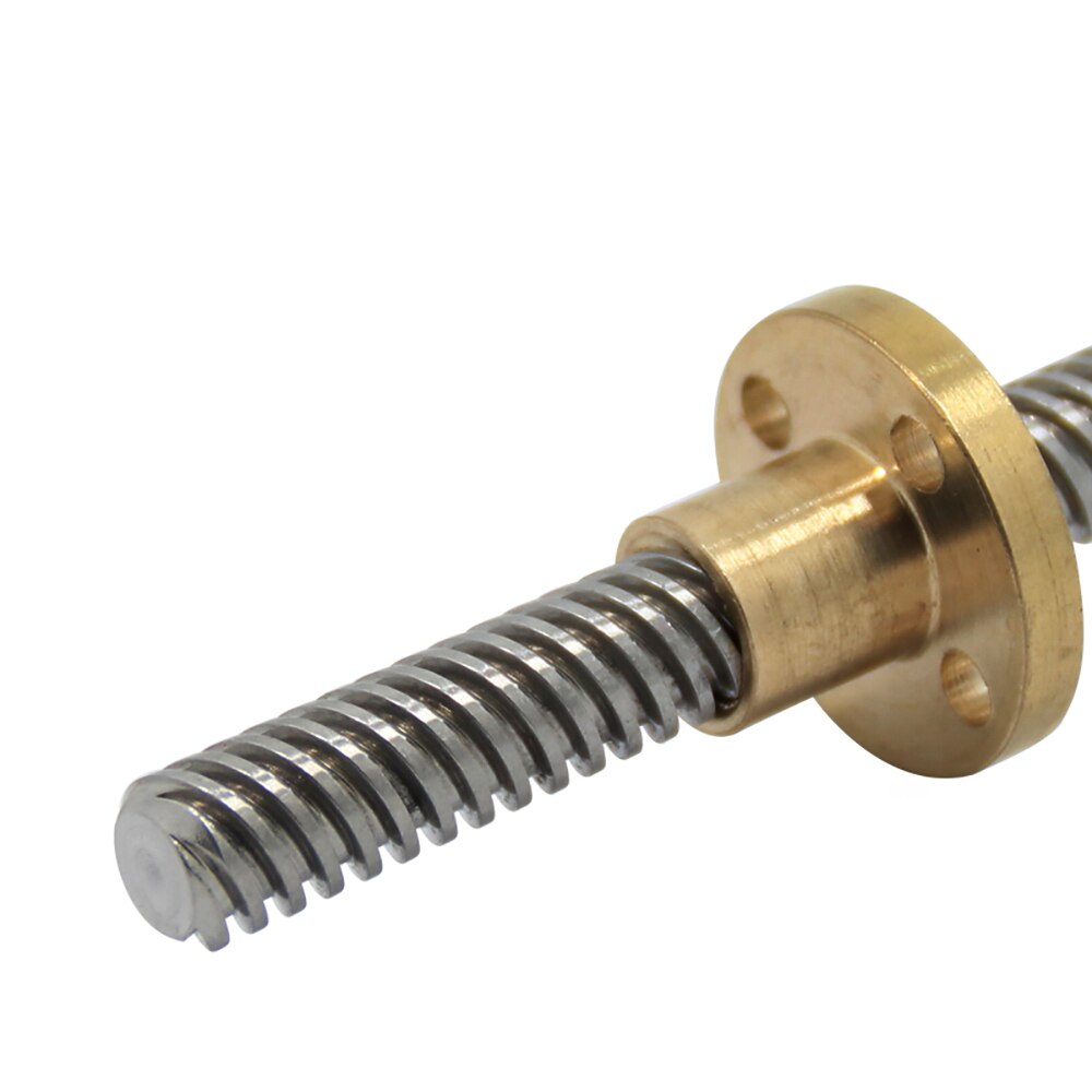 T16 śruba pociągowa 100mm 150 200 250 300 350 400 450 500 600 1000mm Picth 4mm ołowiu 4mm śruba trapezowa z mosiężna nakrętka