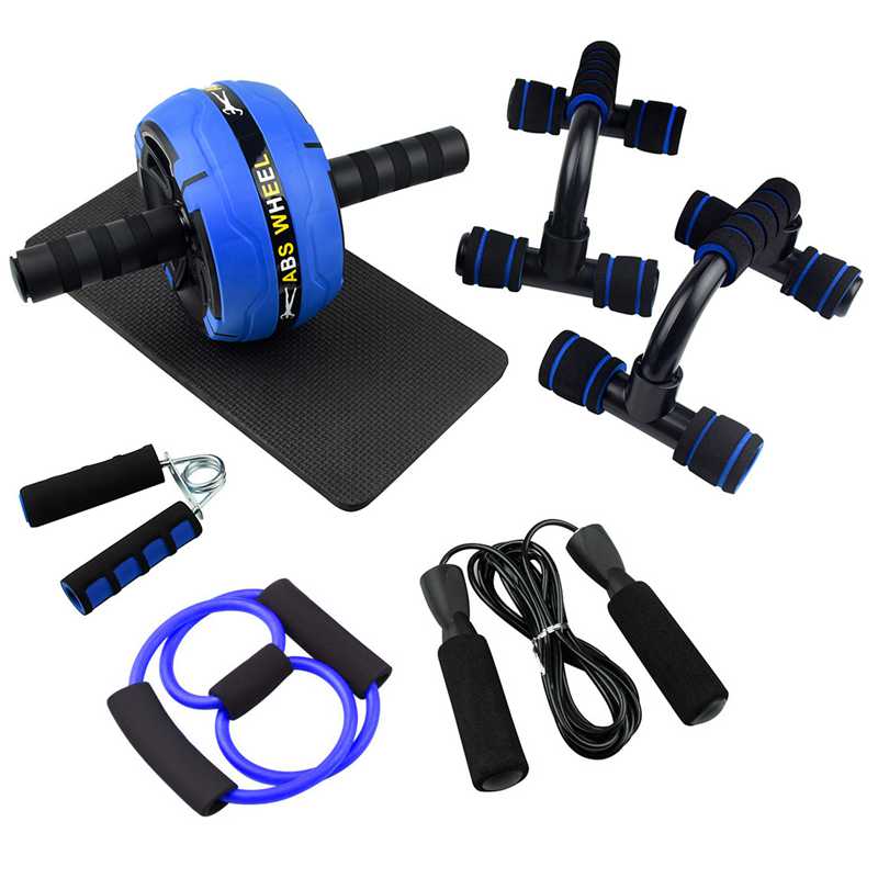 Portable Abdominal Wheel Ab Roller Combination Set Men Women Home Gym Thin Waist Exercise Abdominal Muscle Fitness Equipment