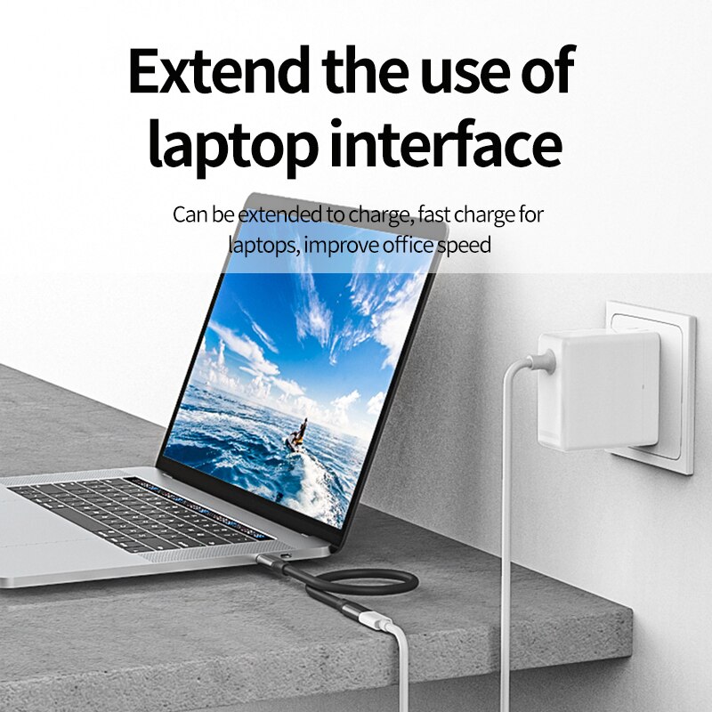 rodzaj-C rozszerzenie kabel męnarty na żeńnarty USB C przewód szybkie ładowanie kable ładowarki PD100W 5A 10 gb/s robić ładowania danych przewody 0.2m 0.5m 1m 2m