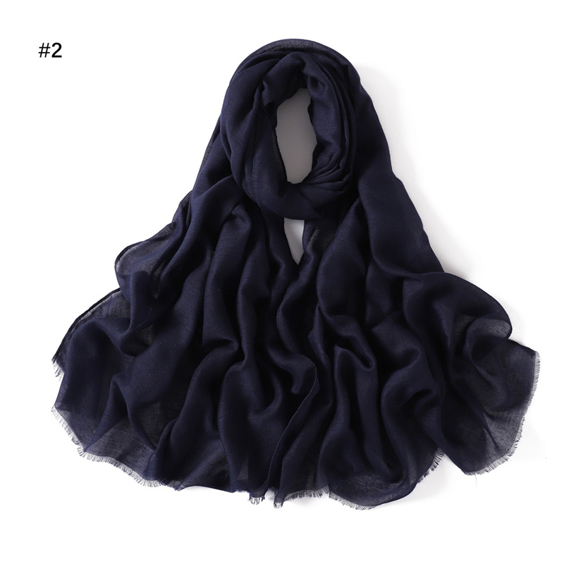 Women Ramadan Muslim Hijab Cotton and Linen Soft Autumn and Winter Solid Color Islam Scarf Headscarf Shawl: red brown