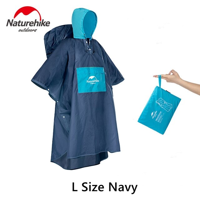 Naturehike Outdoor Regen Bescherming NH19Y036-Y Regenjas Waterdichte Draagbare Ultralight Wandelen Camping 2 Maten 2 Kleuren: Navy L