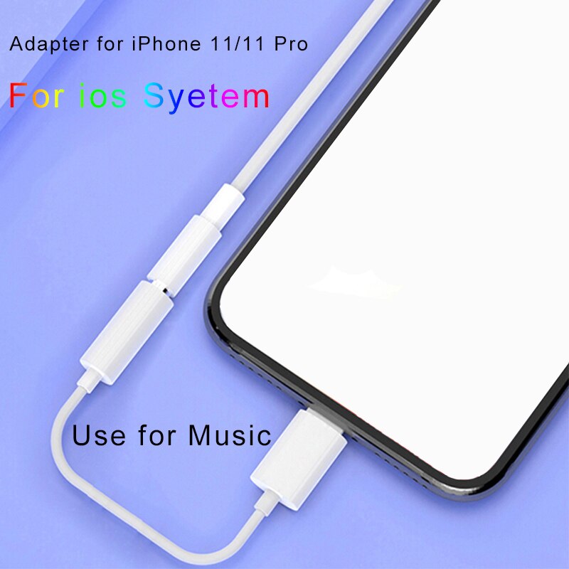 Voor Ios 13 12 11 Systeem Hoofdtelefoon Adapter Luisteren Muziek Connector 3.5Mm Koptelefoon Adapters Adapter Voor Iphone X xs 11 Pro 7 8