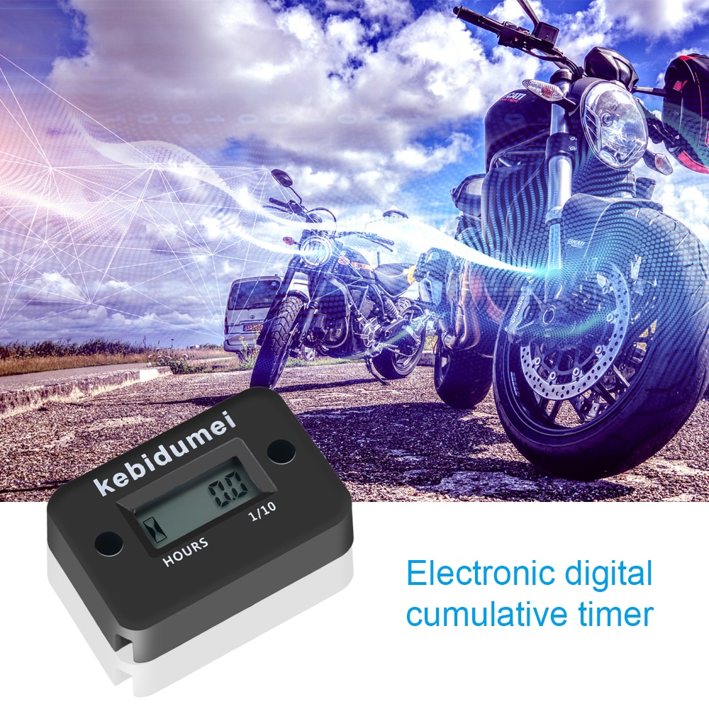 Motorcycle Inductive Digital Waterproof Hour Meter inductive tach hour meter digital Accumulator Digital Working Gauge