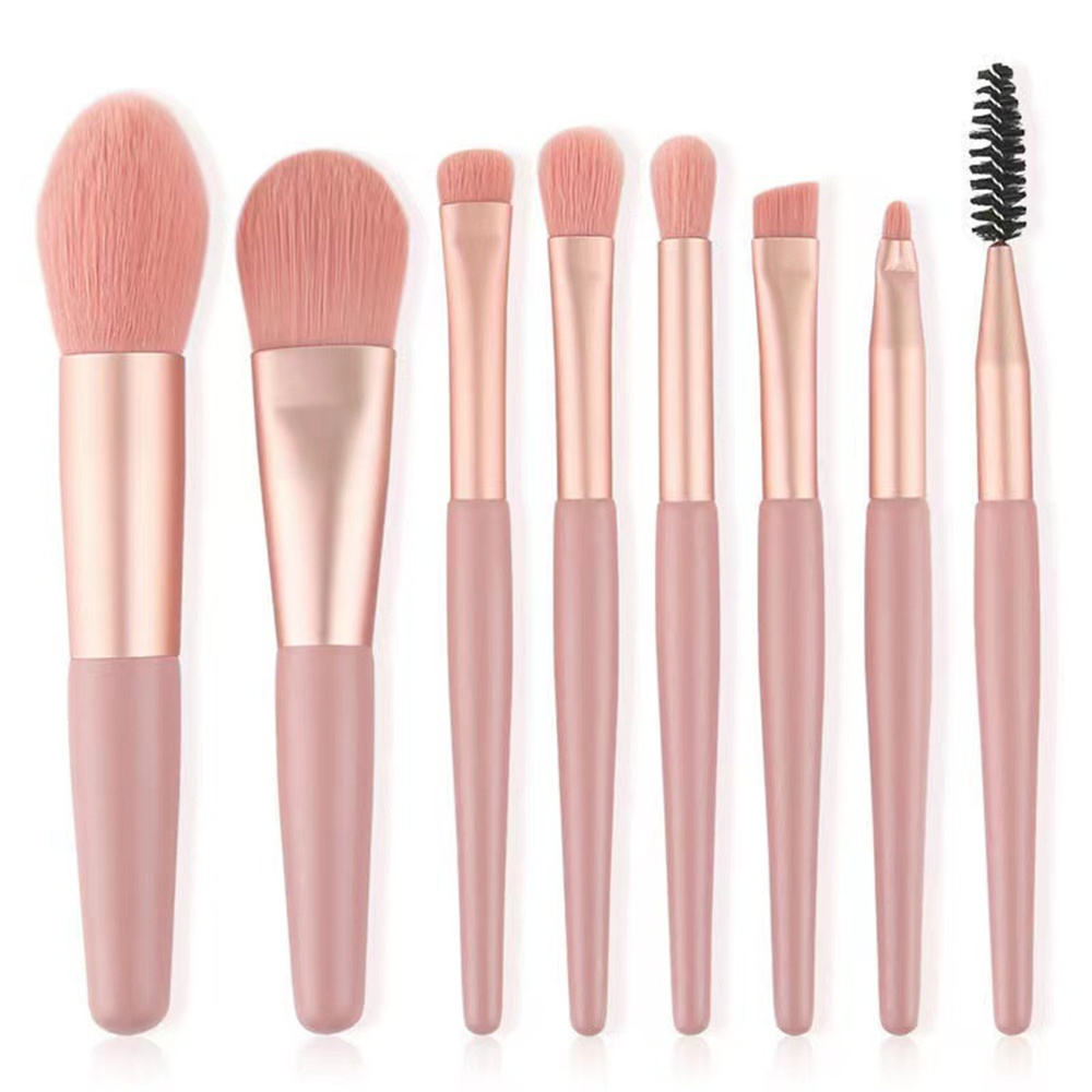 Juego de 8 Uds de brochas de maquillaje, brocha correctora de maquillaje, colorete, brocha para polvos sueltos, sombra de ojos, resaltador, brocha para base, herramientas de belleza: Verde