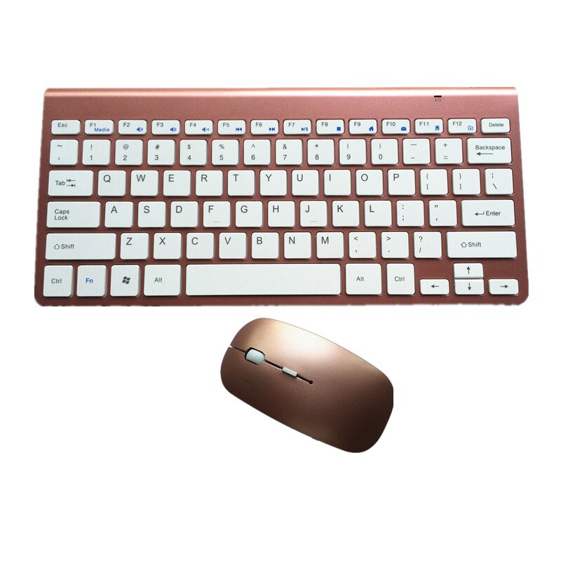 mini multimedia keyboard and mouse combination for laptop and tablet 2.4g wireless keyboard/bluetooth-compatible keyboard: Pink Keyboard mouse