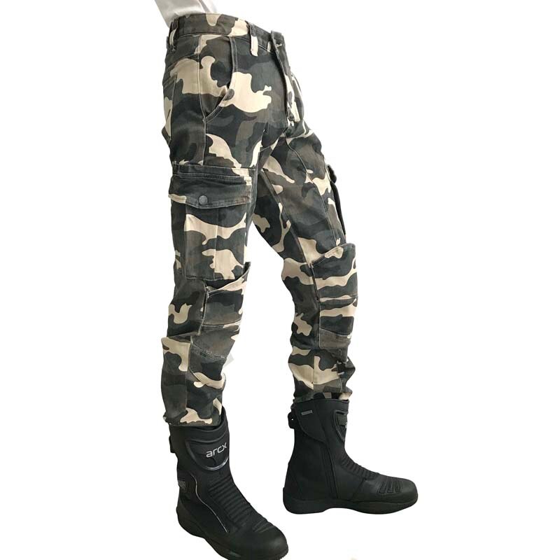 Motocross bukser moto jeans motorcykel lige ben jeans ridebukser rider jeans antifald bukser, camouflage bukser moto bukser