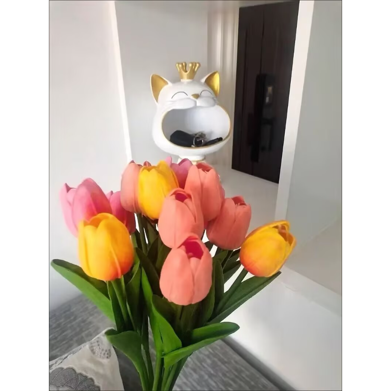 10pc Tulpe Hochzeit Künstliche Blumenstrauß Künstliche Blume Brautstrauß draussen Hausgarten Blumenstrauß Party Vase Dekorative Pflanze