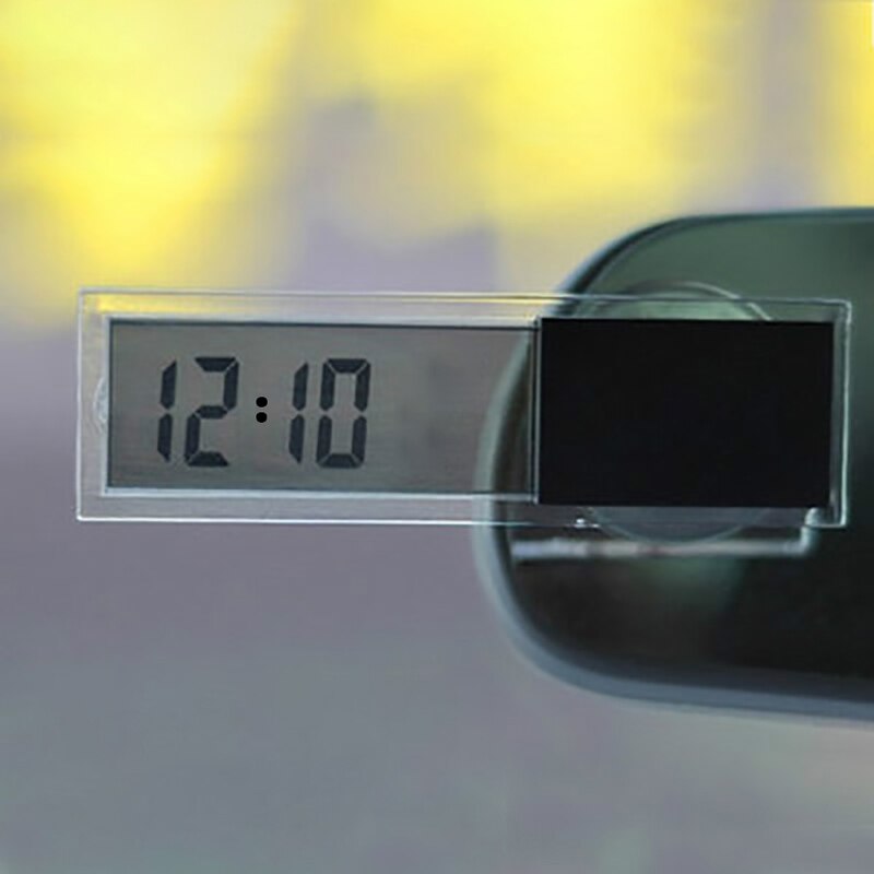 Lcd display vindue-monterede ure mini elektroniske vindue ur sugekop bil ur lcd display auto bil interiør tilbehør