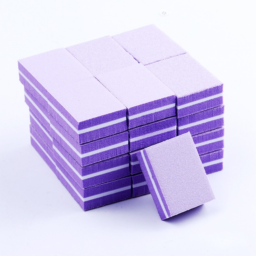 50Pcs Lot Dubbelzijdig Mini Nail File Kleurrijke Spons Nagellak Schuren Buffer Strips Polijsten Manicure Gereedschap: C