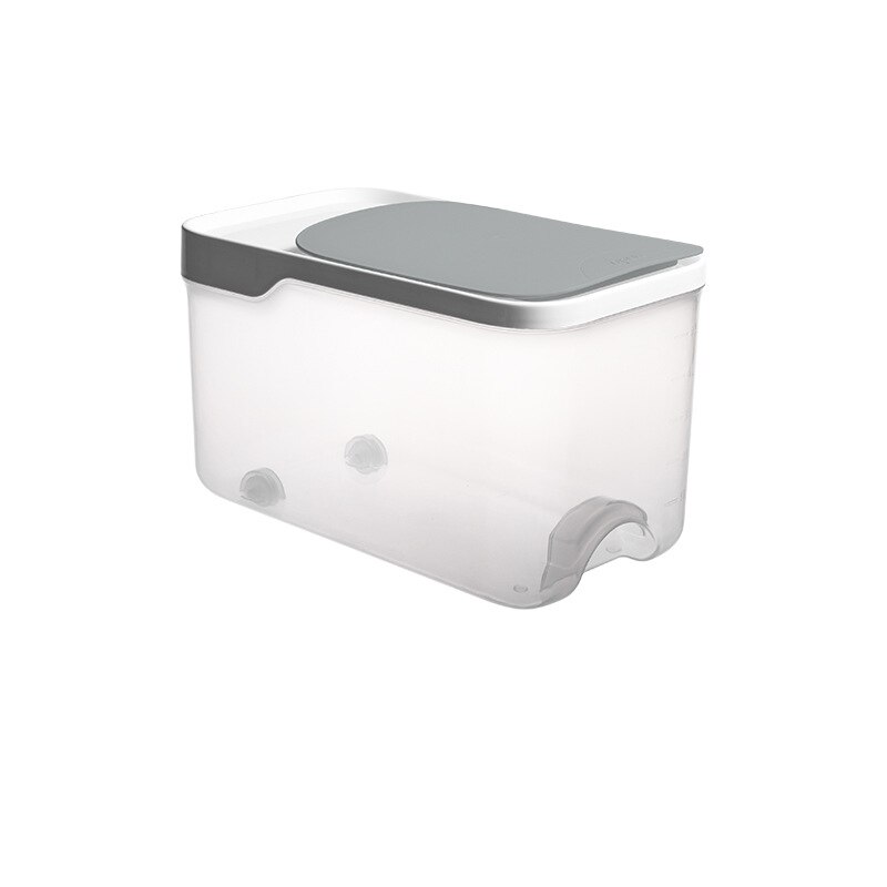 Plastic Rice Bucket Grain Storage Box 5kg Food Storage Container with Flip Lid Moisture-proof Clear Kitchen Organizer Box: Gray