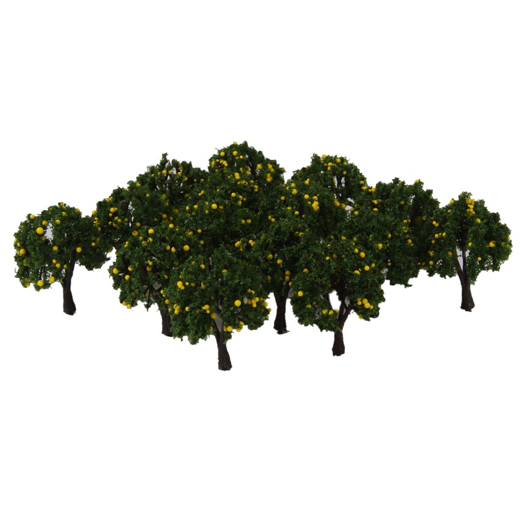 Lot 20 Yellow Fruits Tree Model Train Farm Orchard Diorama Scenery Z 1/300