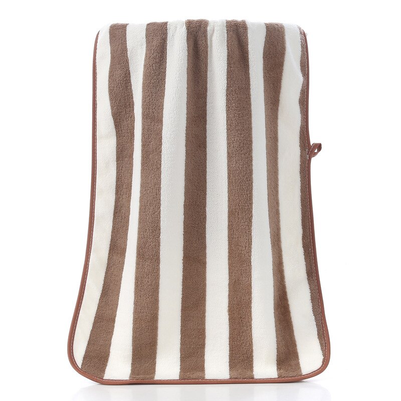 T057b à venda absorvente azul roxo cinza verde rosa listra rosto grosso toalha de microfibra macia casa banho toalhas: brown stripe