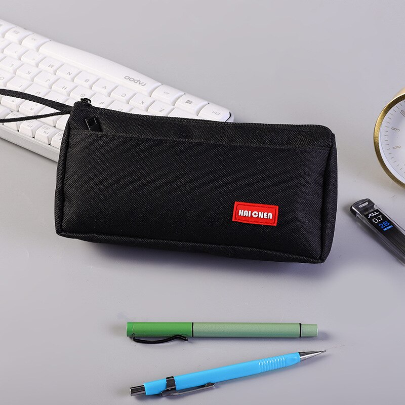 trousse scolaire kawaii fille ecole pencil case fournitures scolaires garcon affaire sac fourniture cartable enfant a crayon cute college coque grande rangement bureau de couleur boite: black