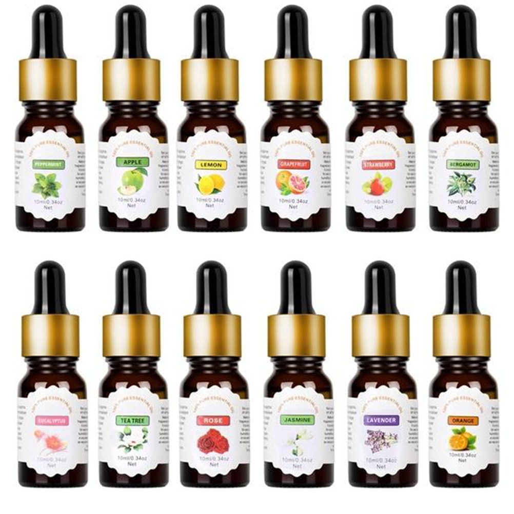 Humidificador Soluble en agua de aceite puro para aromaterapia, 1 unidad, 10ml, con cuentagotas, para purificador de aire doméstico del coche