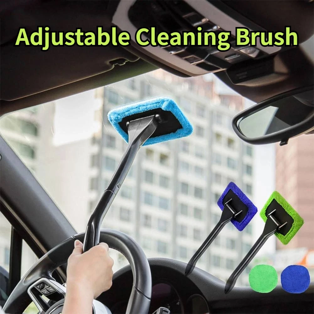 Autoruitenreiniger borstelset, voorruitreiniging wasgereedschap glaswisser met lange steel, auto dakraam handdoek, auto-accessoires