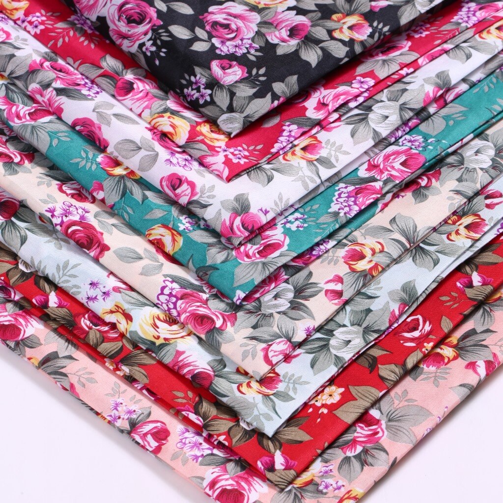 50*140cm Printed Flower 100% Polyester Cotton Fabric Patchwork for Cloth Making Puppet Pillar,c9720