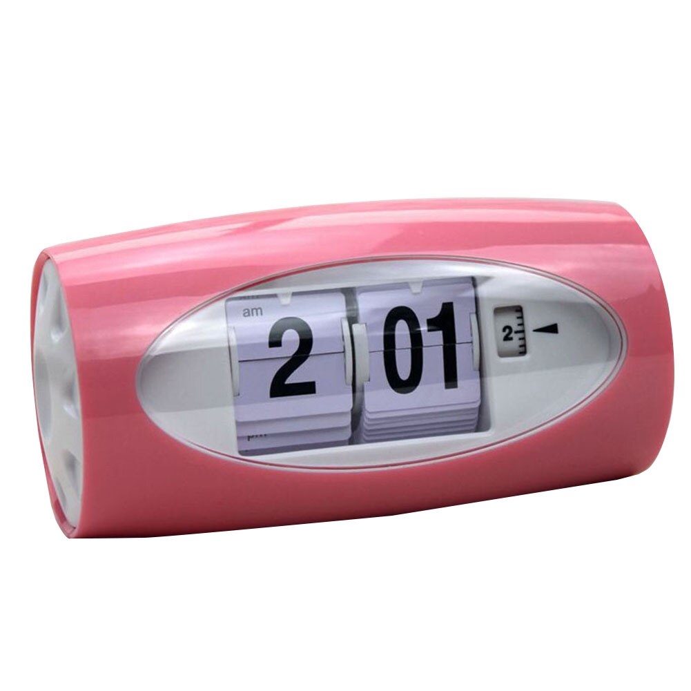 Home Decor Auto Flip Alarm Clock Page Turning 12 Hours Watch Number Table