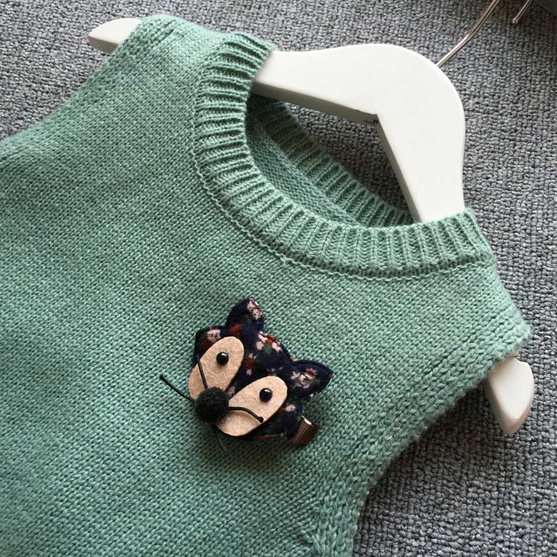 Bebis barnväst stickad ytterkläder & kappor väst väst söt tecknad barn tjej höst vårväst barnkläder