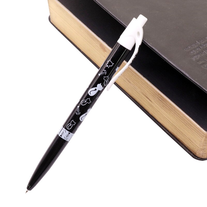 20 teile/los Blau Refill 0,7mm Kugelschreiber Schwarz Und Weiß Gedruckt Katze Muster Schreiben Stift Student Schreibwaren